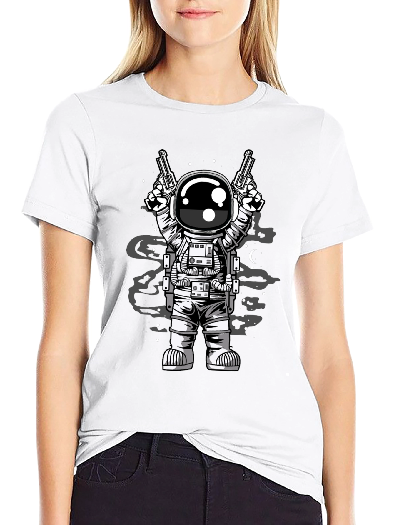 Astronaut Guns T-Shirt - Space Cowboy Design