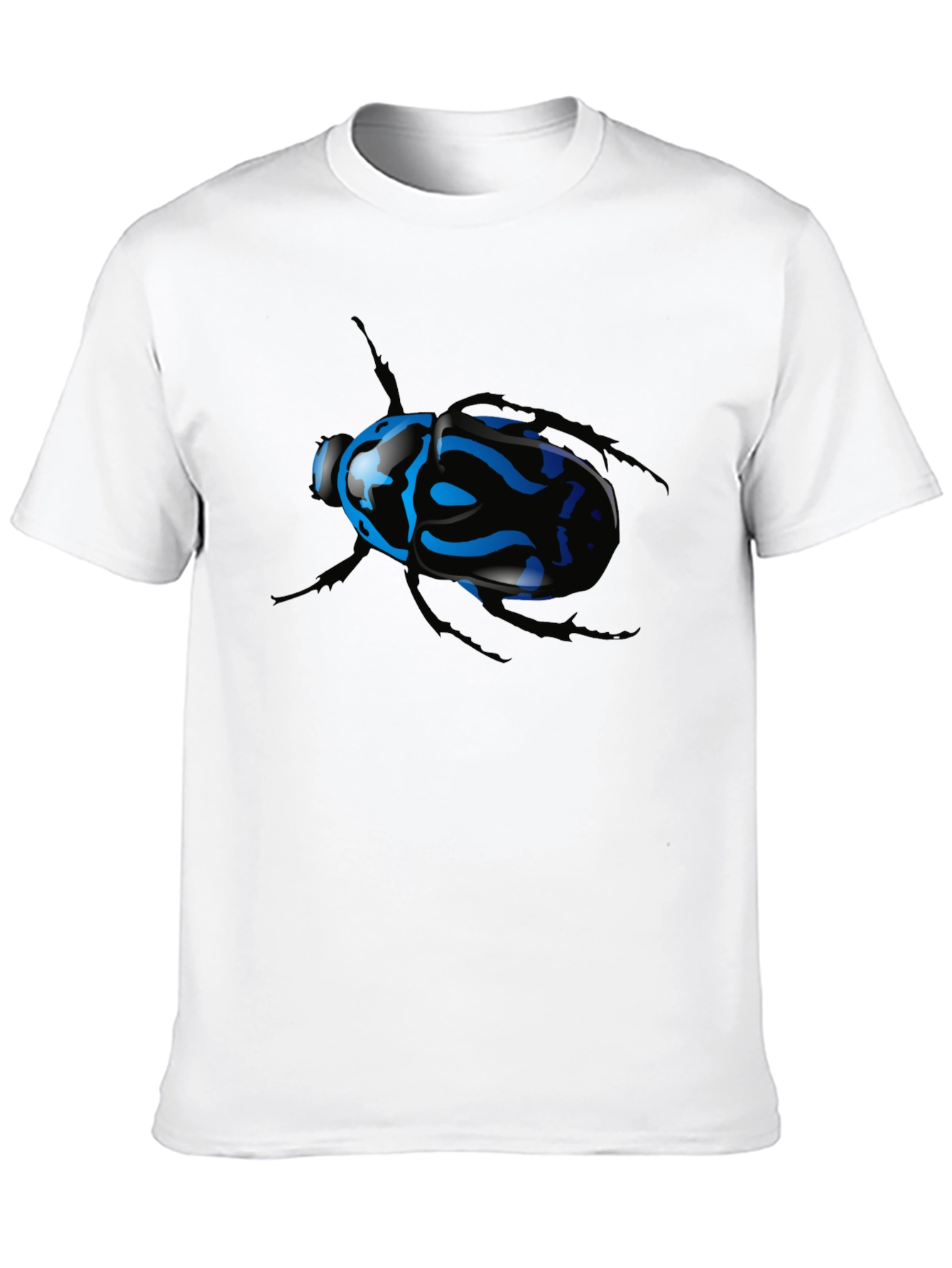 Black T-Shirt with Blue Beetle Graphic