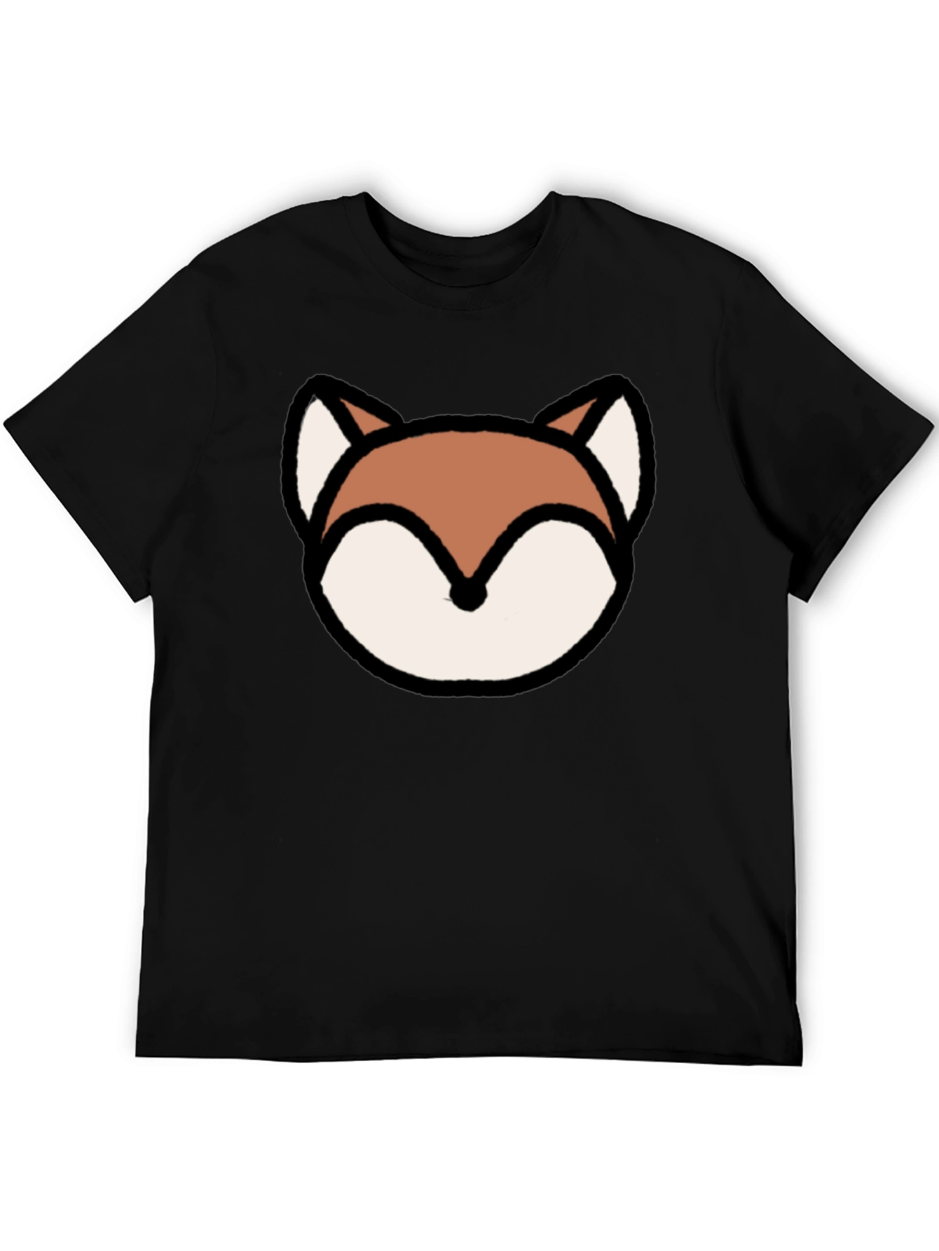 Fox Graphic Print Black Cotton Tee