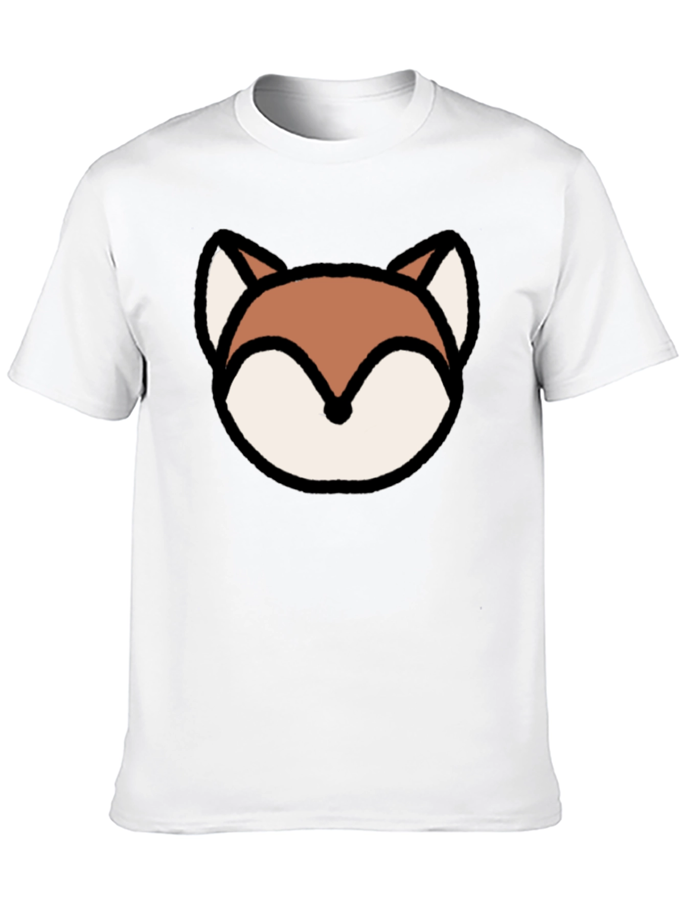 Fox Graphic Print Black Cotton Tee