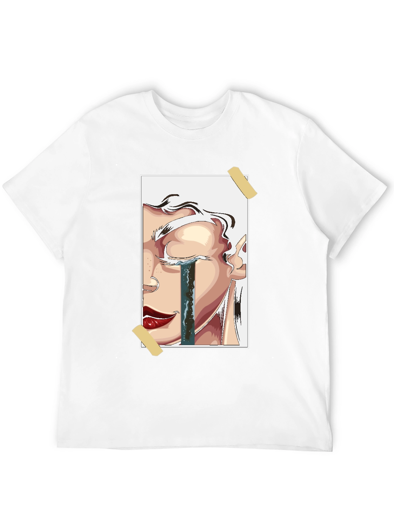 Emotional Portrait Graphic Tee - Black