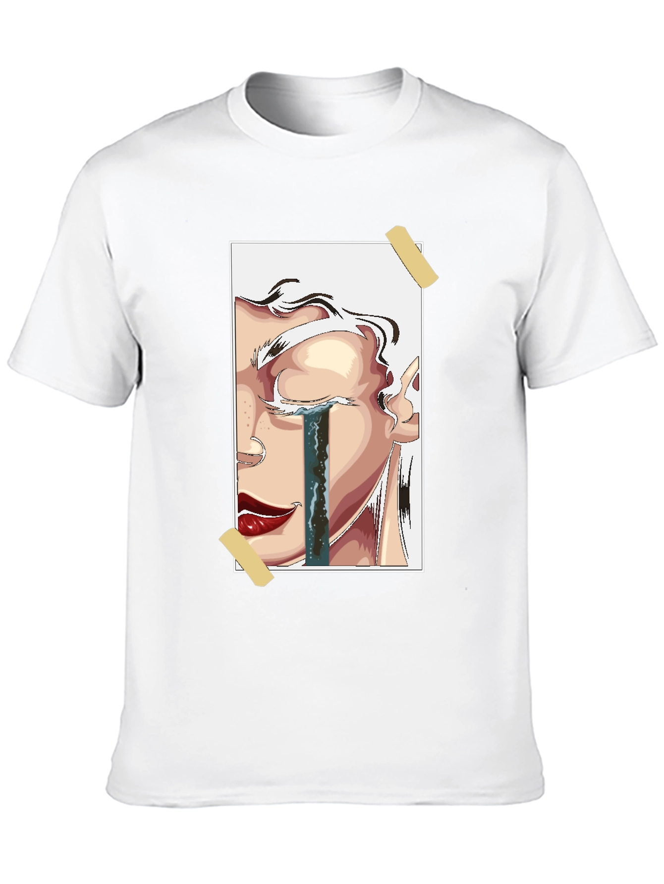 Emotional Portrait Graphic Tee - Black
