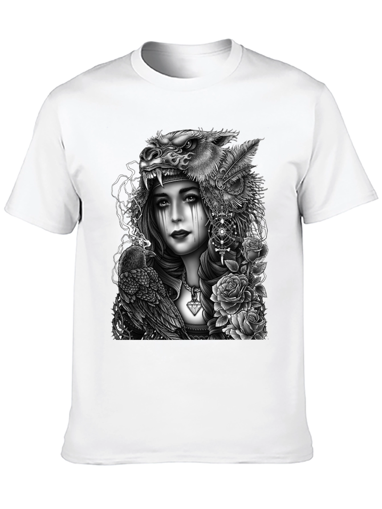 Wolf Headdress Raven Graphic Tee