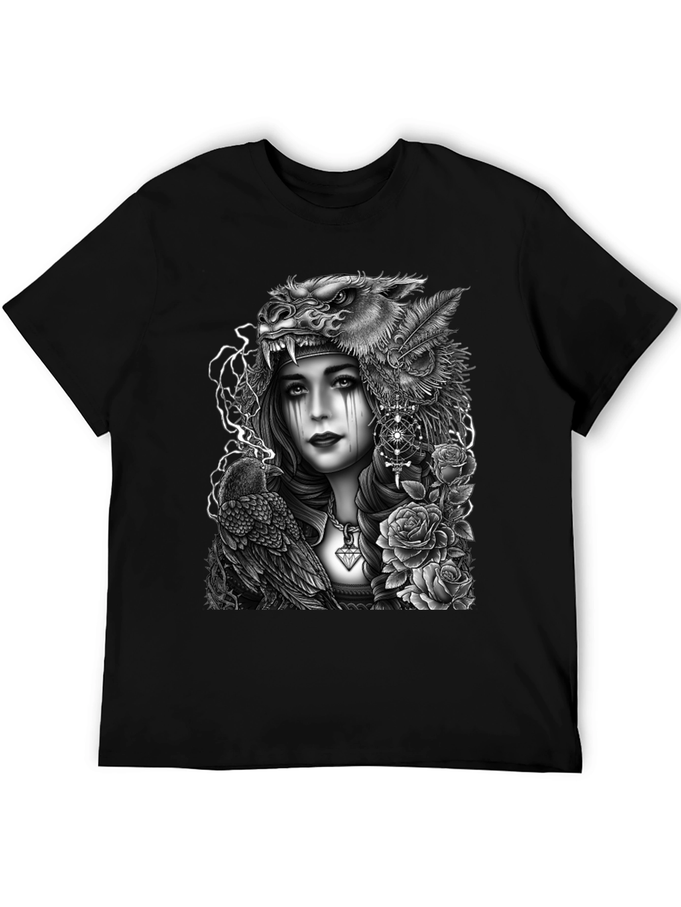 Wolf Headdress Raven Graphic Tee