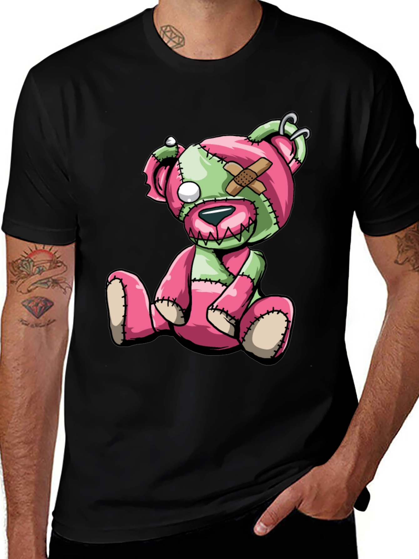 Creepy Cute Zombie Teddy Bear Graphic Tee