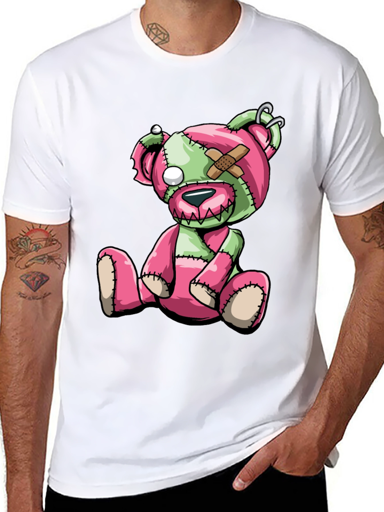 Creepy Cute Zombie Teddy Bear Graphic Tee