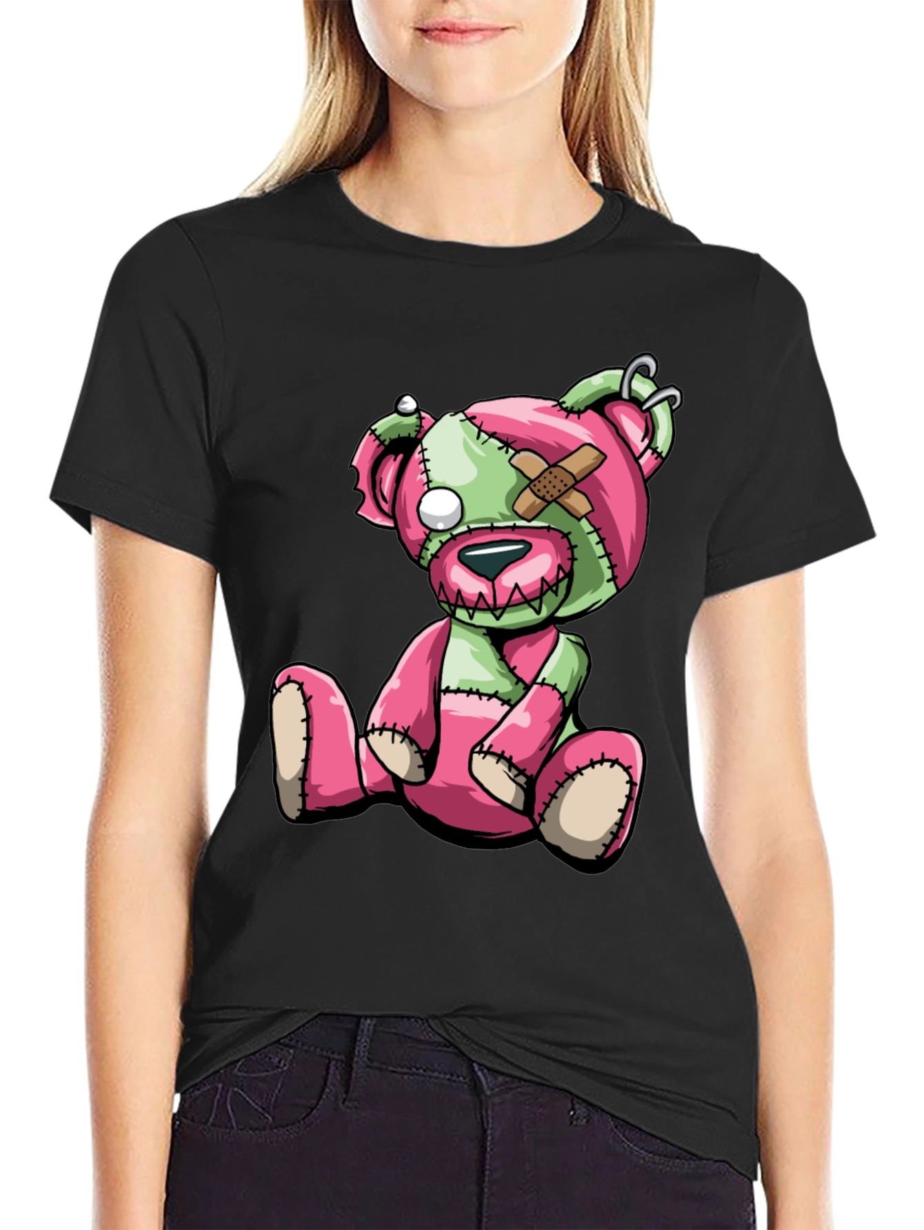 Creepy Cute Zombie Teddy Bear Graphic Tee