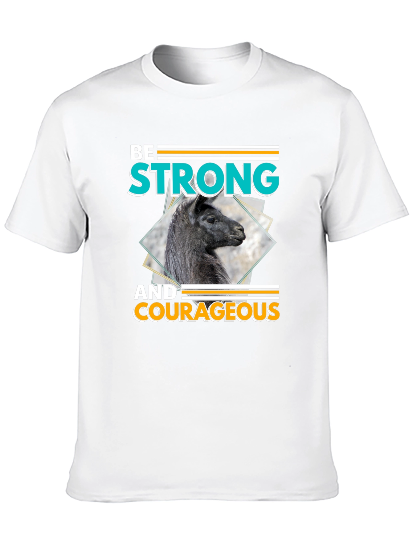 Be Strong & Courageous Llama Graphic T-Shirt