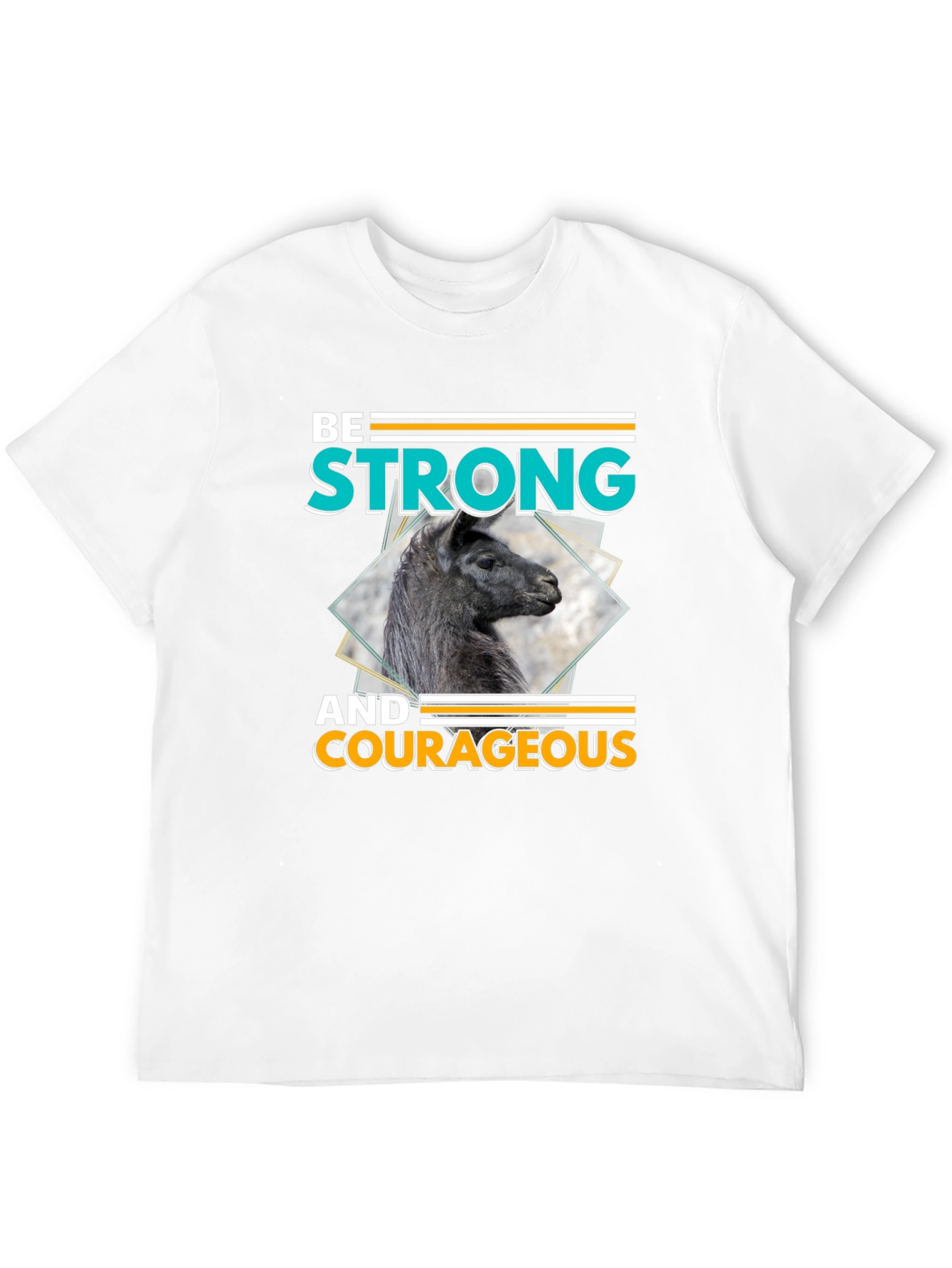 Be Strong & Courageous Llama Graphic T-Shirt
