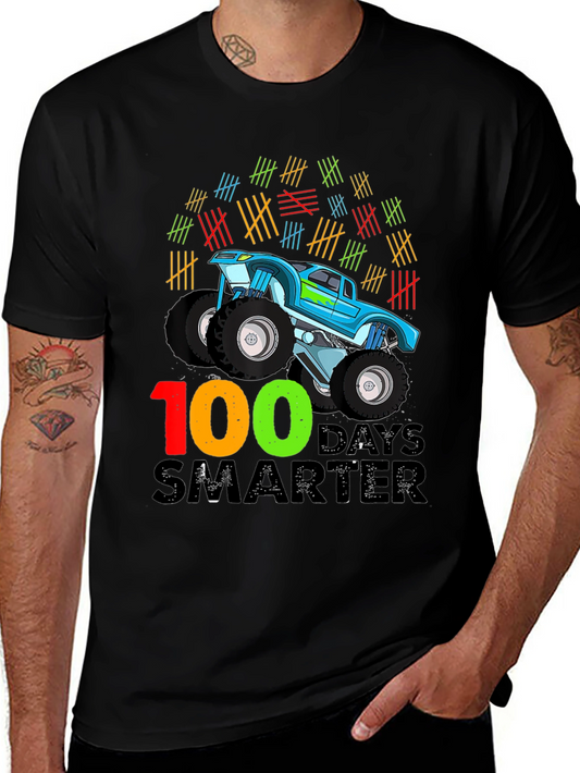 100 Days Smarter Monster Truck T-Shirt