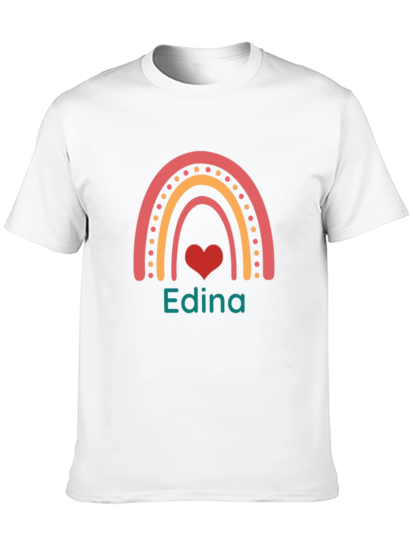 Edina Rainbow Heart Personalized T-Shirt
