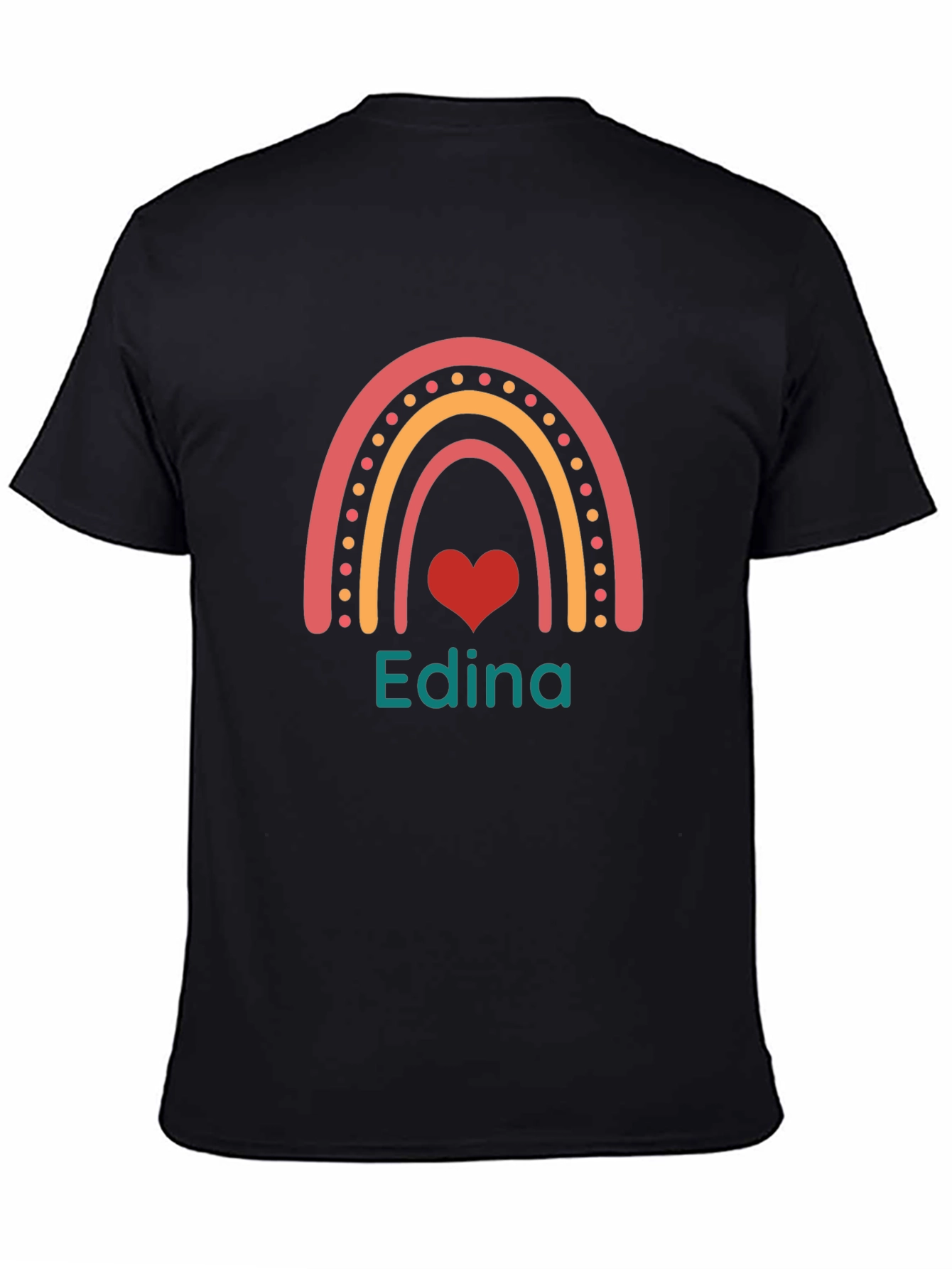 Edina Rainbow Heart Personalized T-Shirt