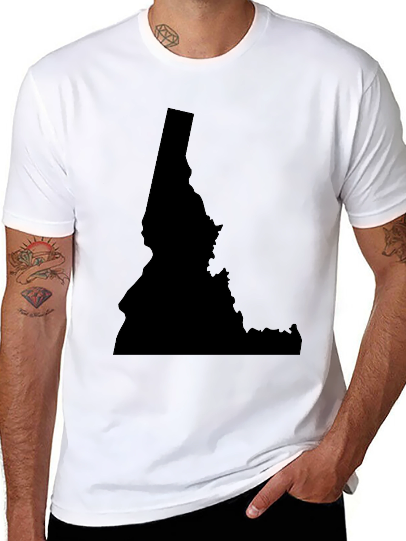 Idaho State Silhouette Graphic Tee - Black