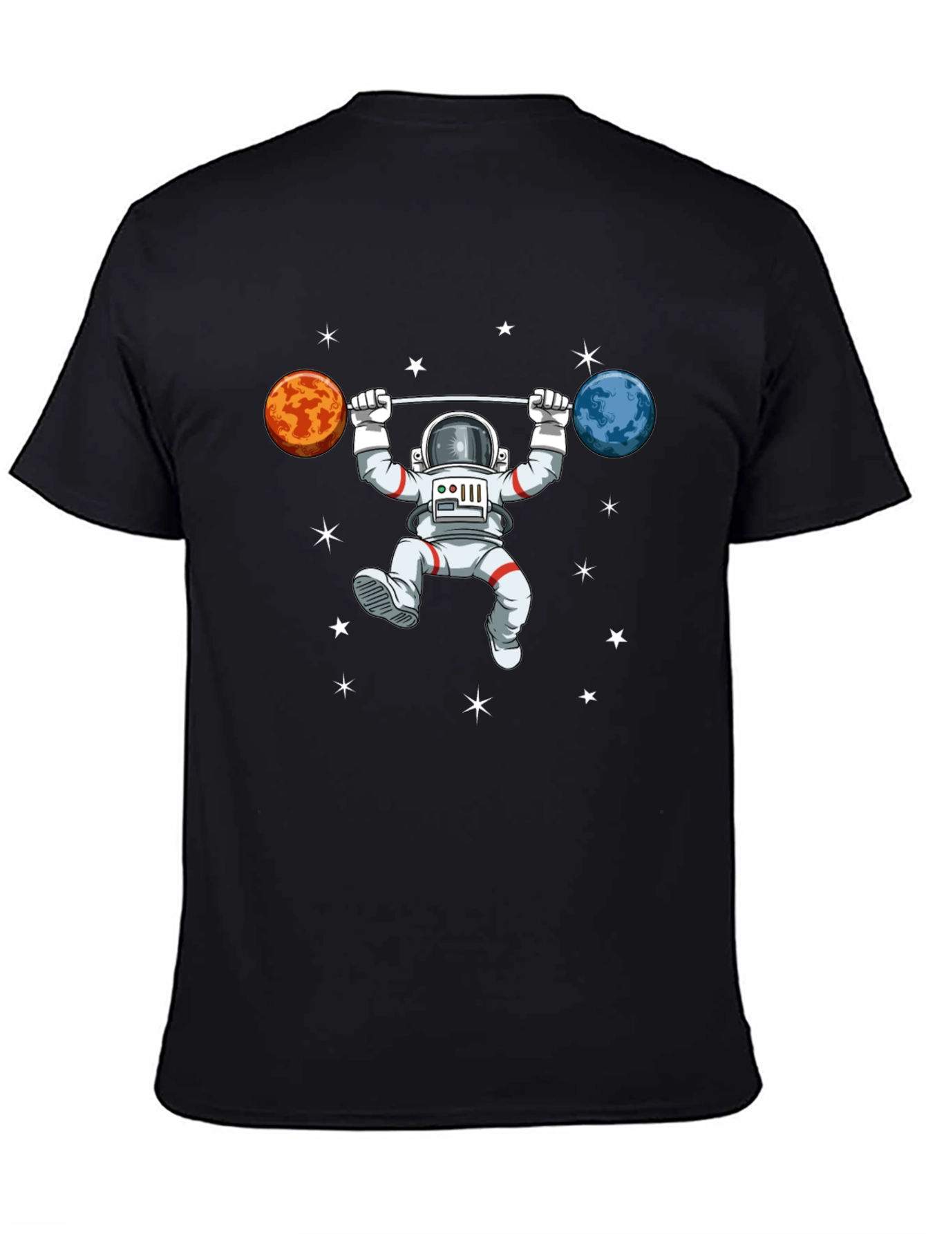 Astronaut Planet Barbell T-Shirt