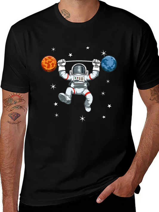 Astronaut Planet Barbell T-Shirt