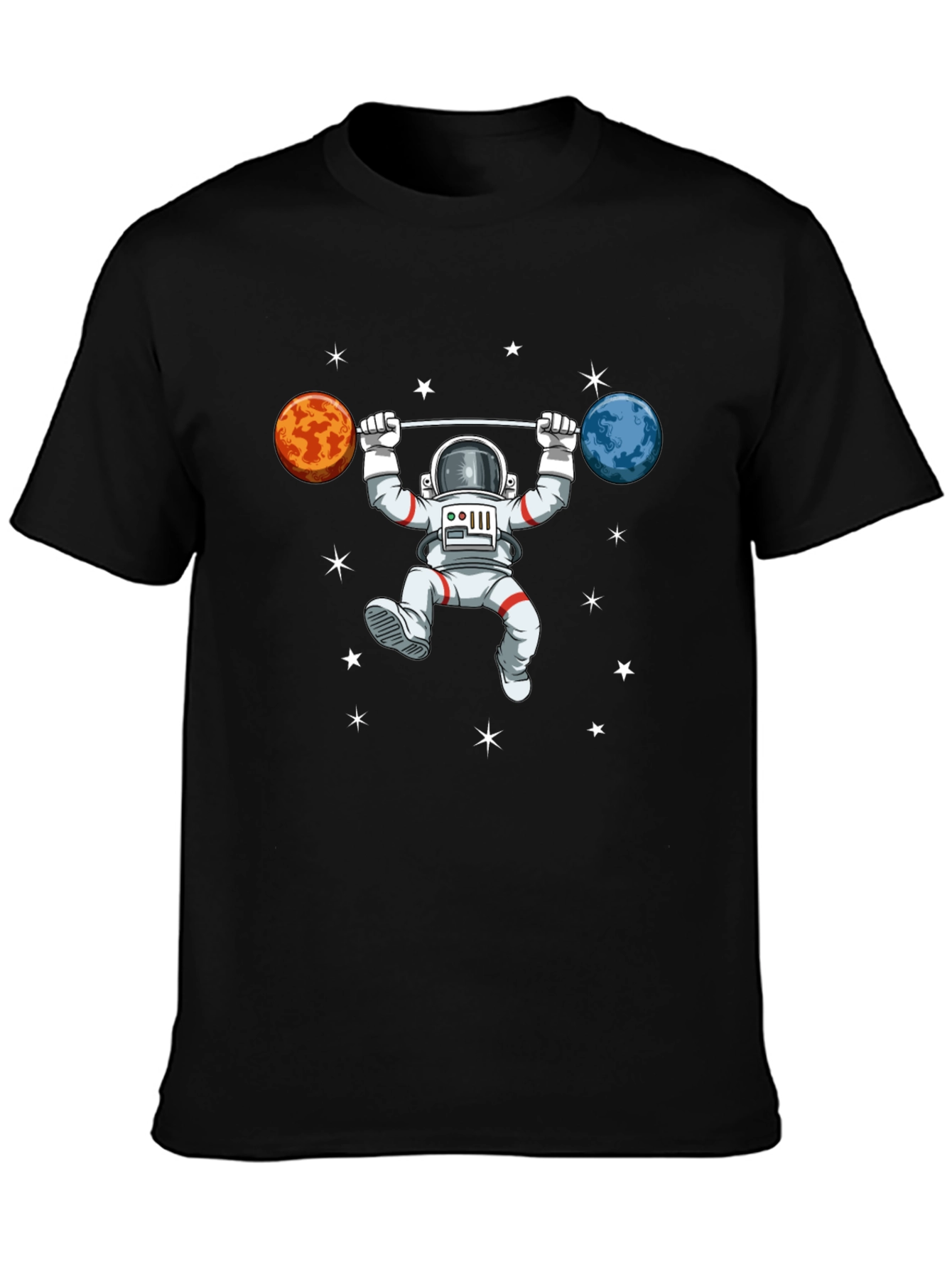 Astronaut Planet Barbell T-Shirt