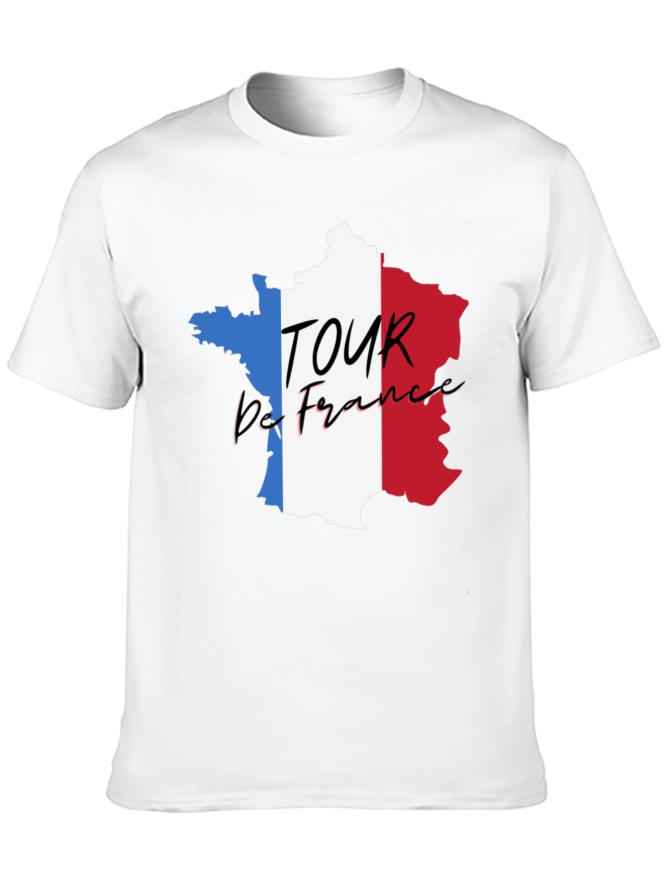 Tour de France France Map Black T-Shirt