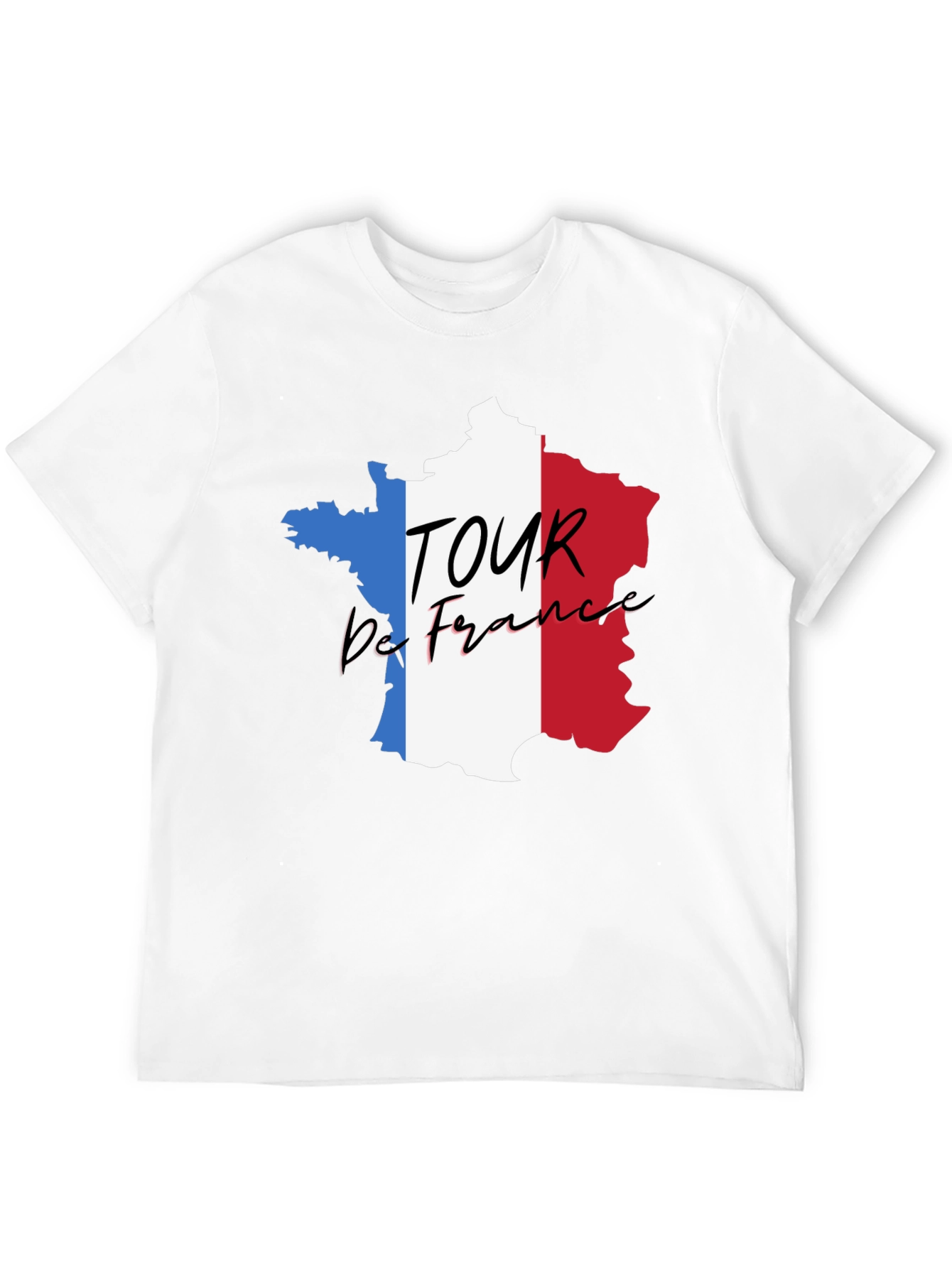 Tour de France France Map Black T-Shirt