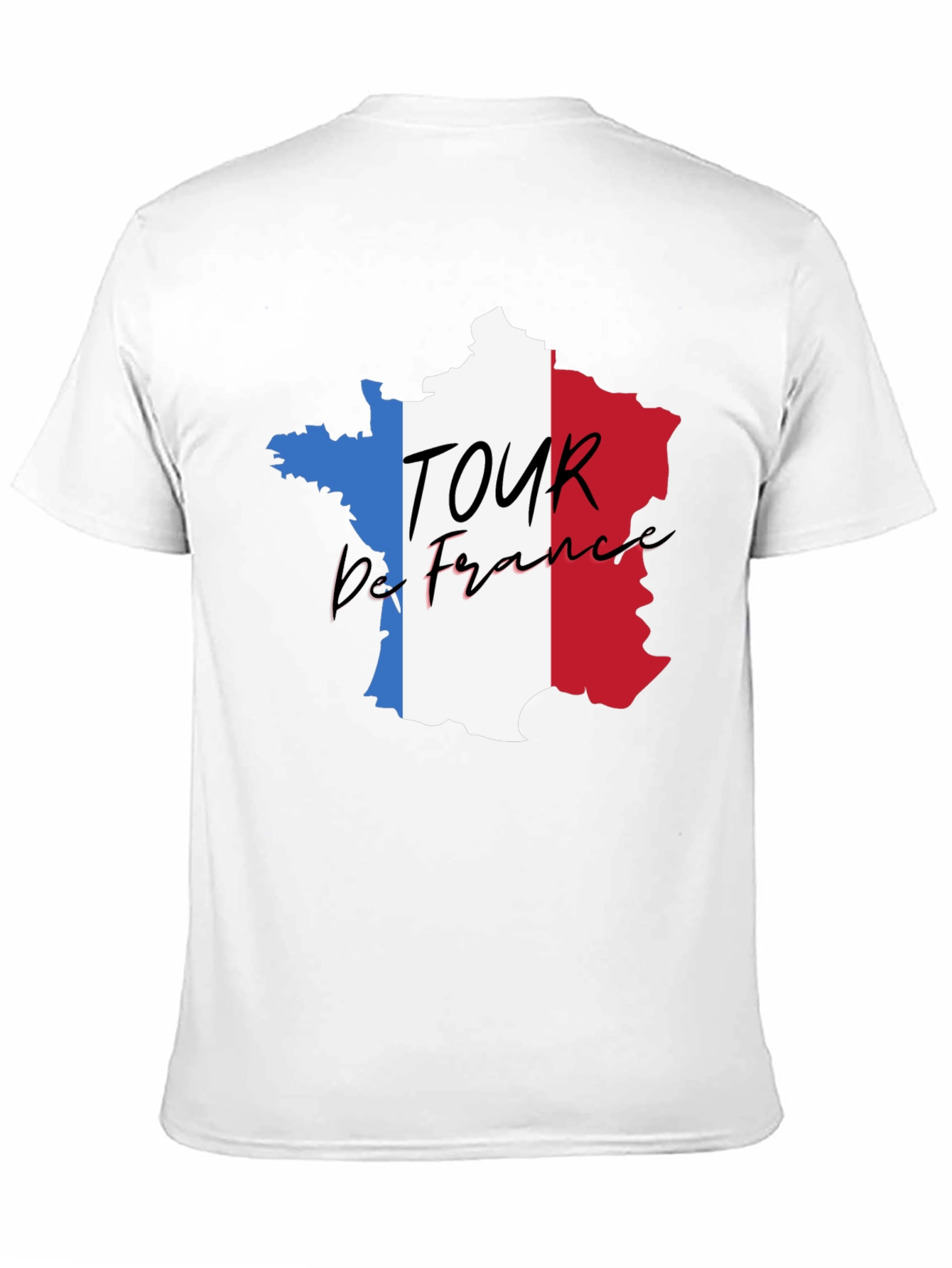 Tour de France France Map Black T-Shirt