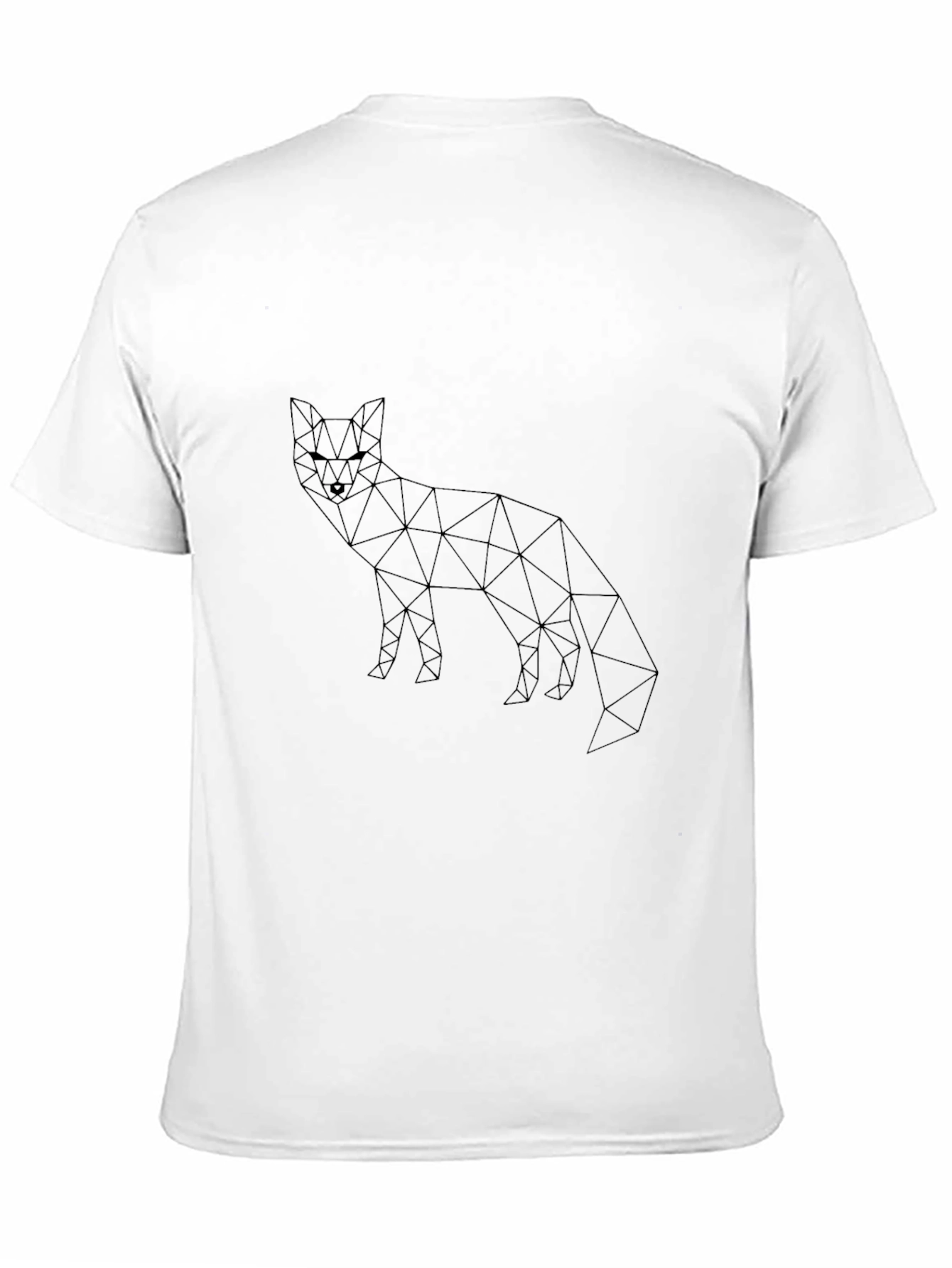Geometric Fox Print Black T-Shirt