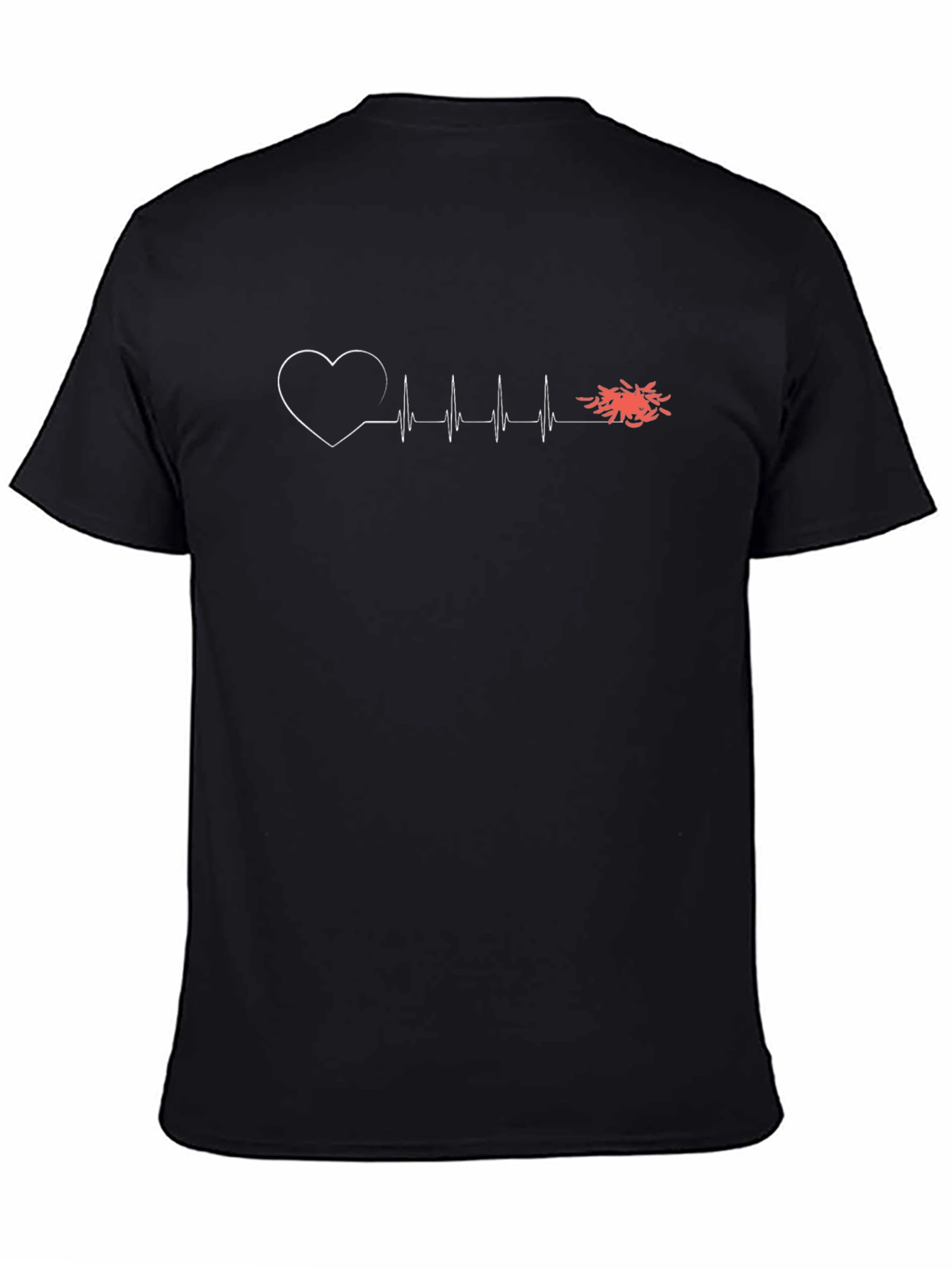 Heartbeat Crab Tee - Black Graphic T-Shirt