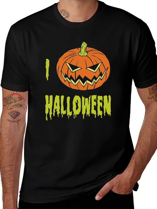 I Love Halloween T-Shirt with Pumpkin Graphic