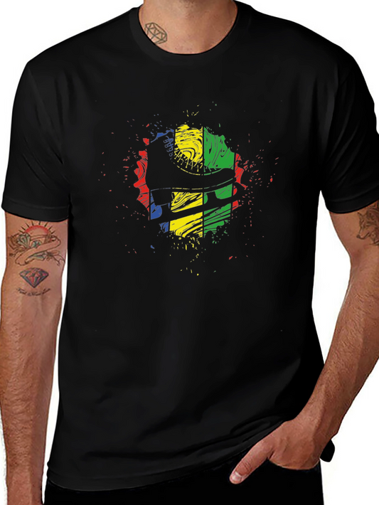 Abstract Color Block Graphic Tee