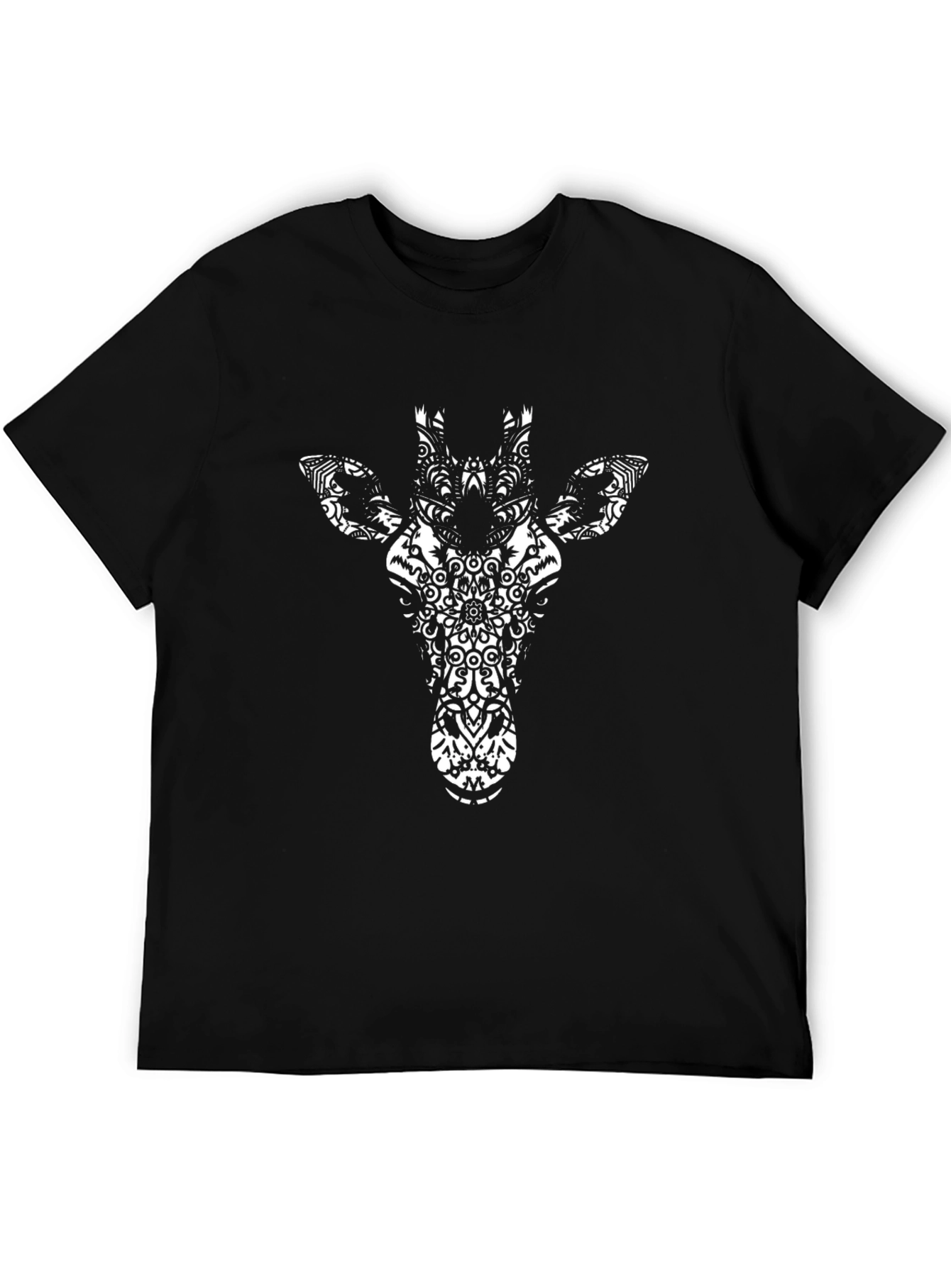 Giraffe Mandala Graphic Tee - Stylish Black T-Shirt