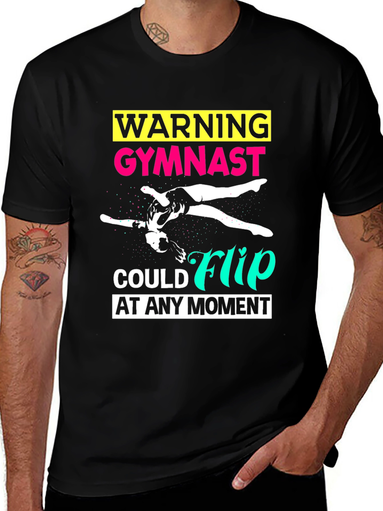 Gymnast Warning Black T-Shirt