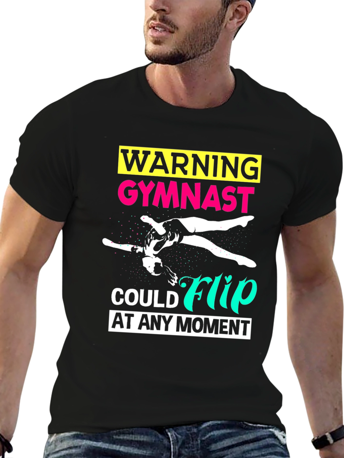 Gymnast Warning Black T-Shirt