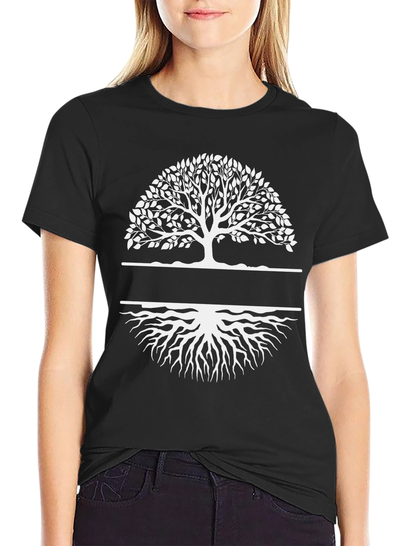 Tree of Life Graphic Tee - Black Cotton Shirt
