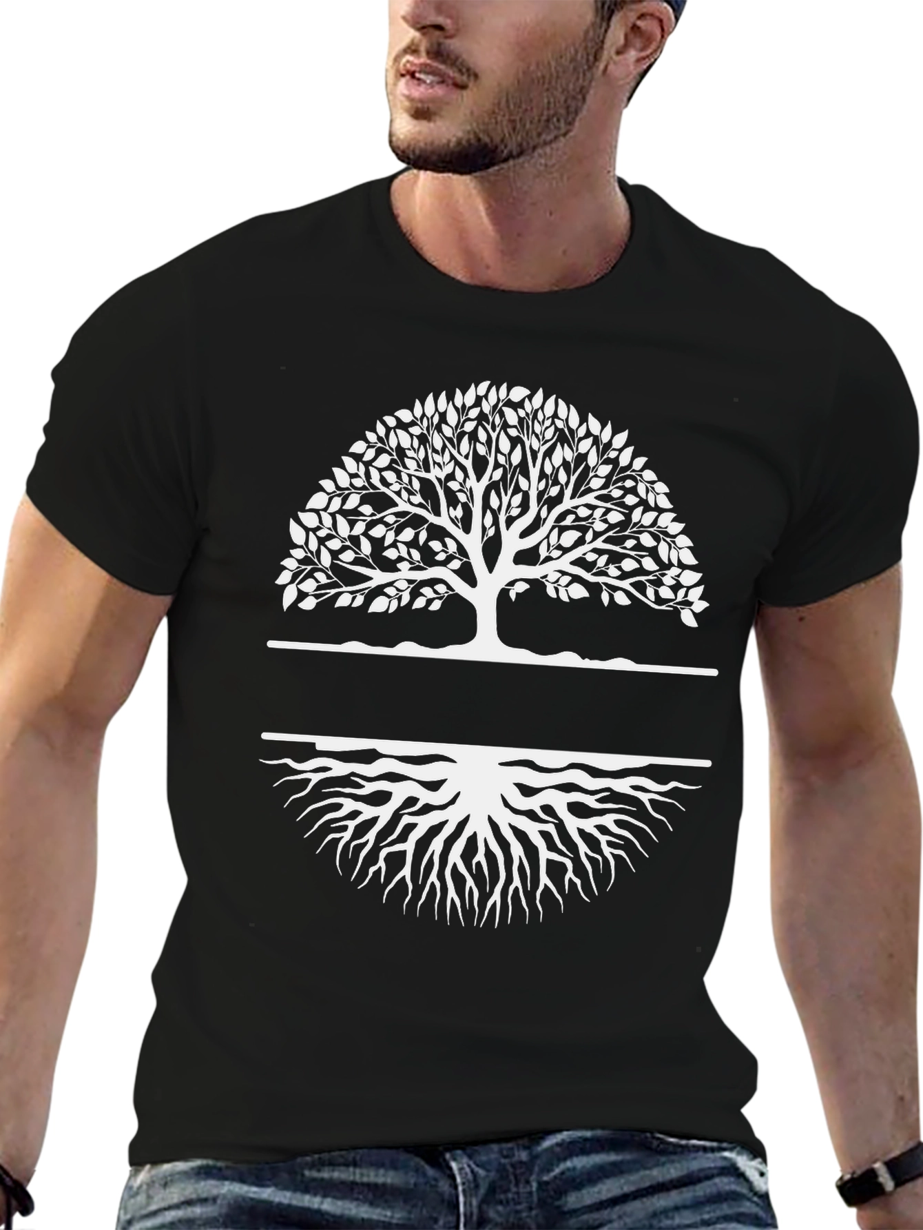 Tree of Life Graphic Tee - Black Cotton Shirt