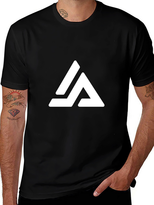 Black T-Shirt with Geometric Triangle Logo