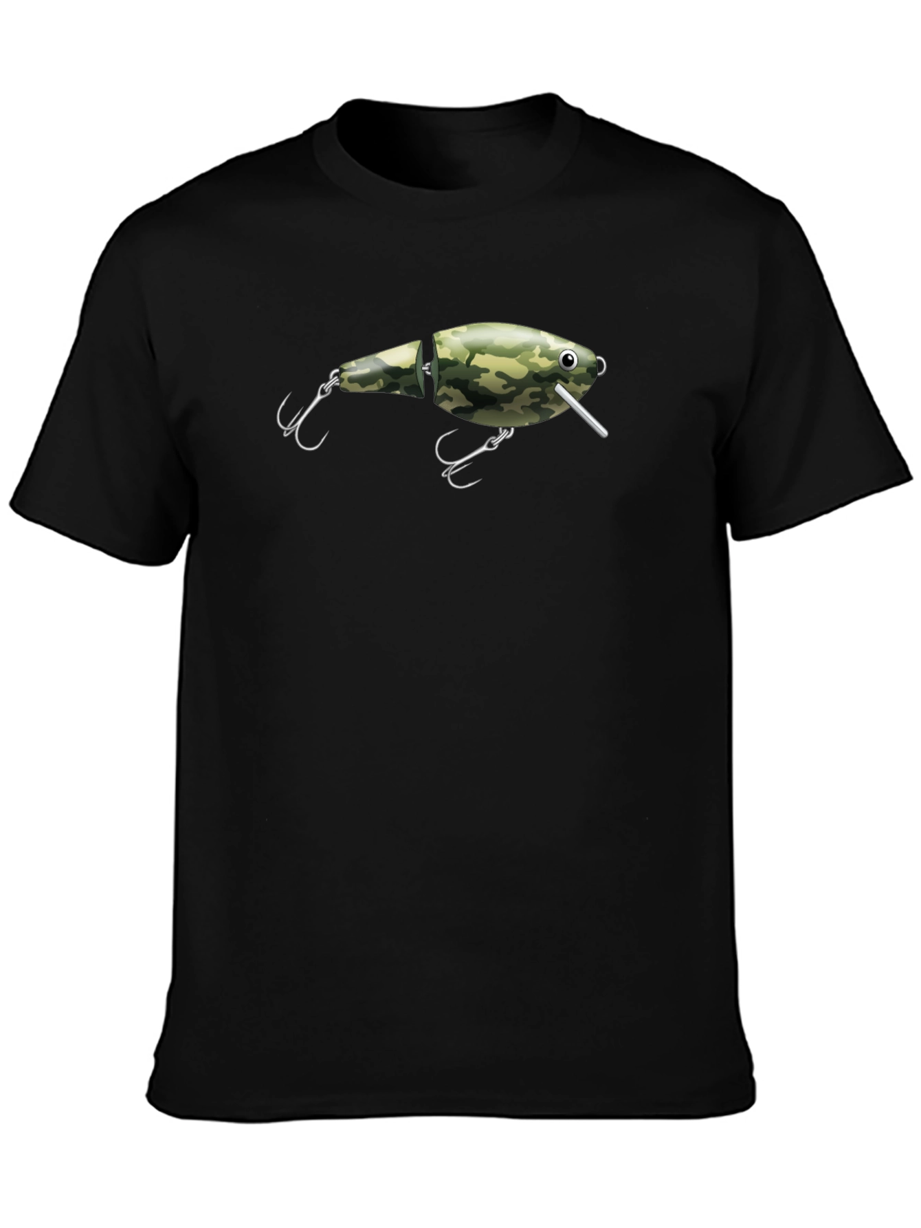 Camouflage Fishing Lure Graphic T-Shirt