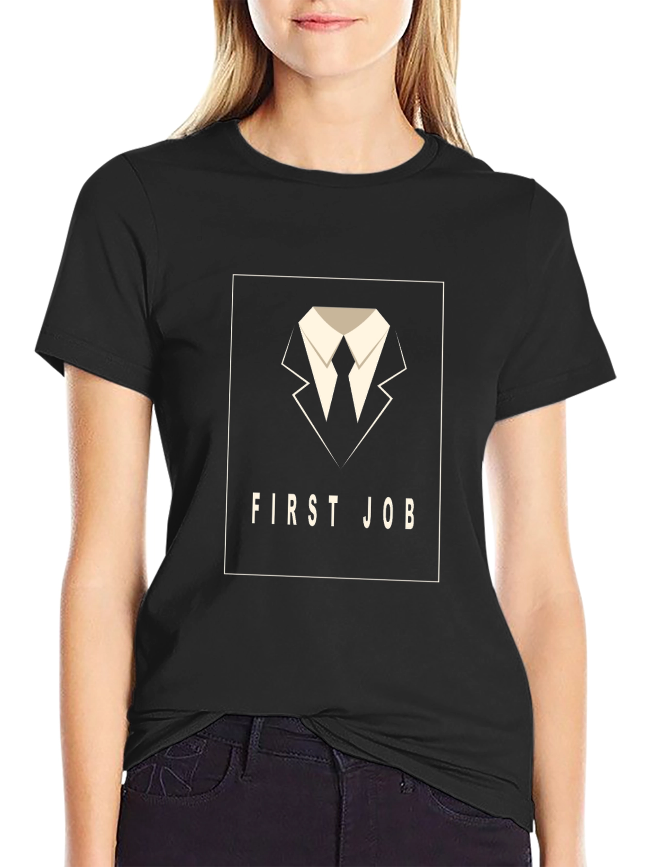 First Job T-Shirt - Black Graphic Tee
