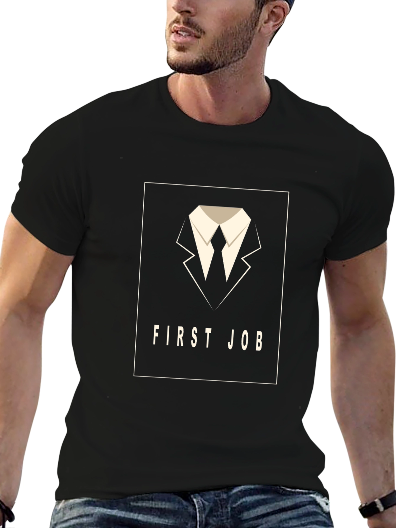 First Job T-Shirt - Black Graphic Tee