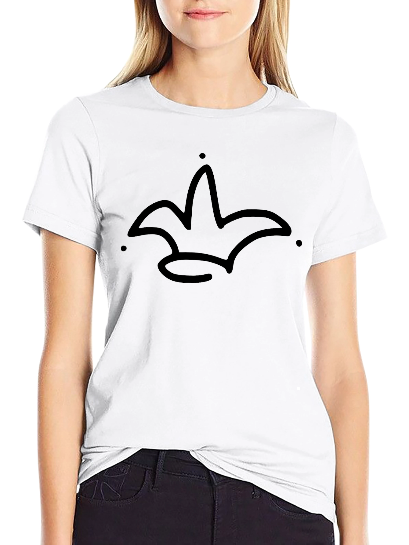Crown Graphic Tee - Minimalist Design Black