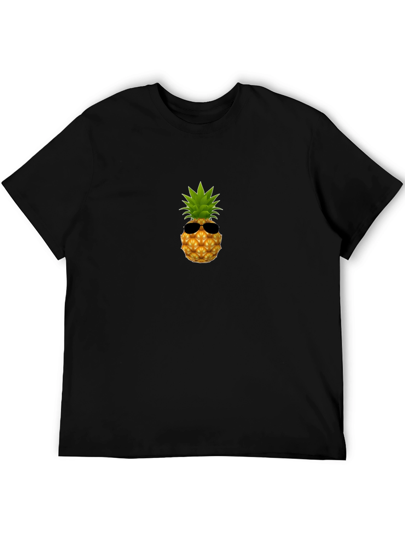 Cool Pineapple Graphic Tee - Black Cotton Shirt