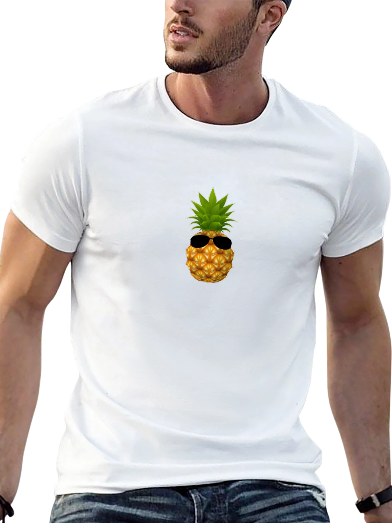 Cool Pineapple Graphic Tee - Black Cotton Shirt