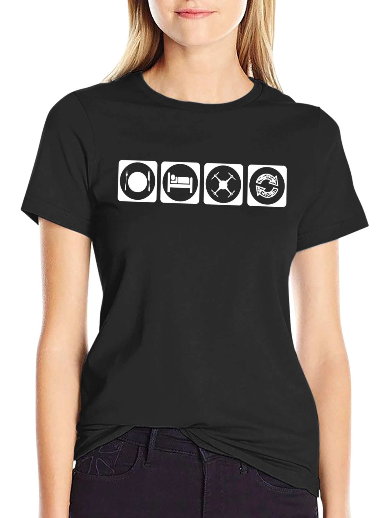 Eat Sleep Drone Repeat - Funny Hobby T-Shirt
