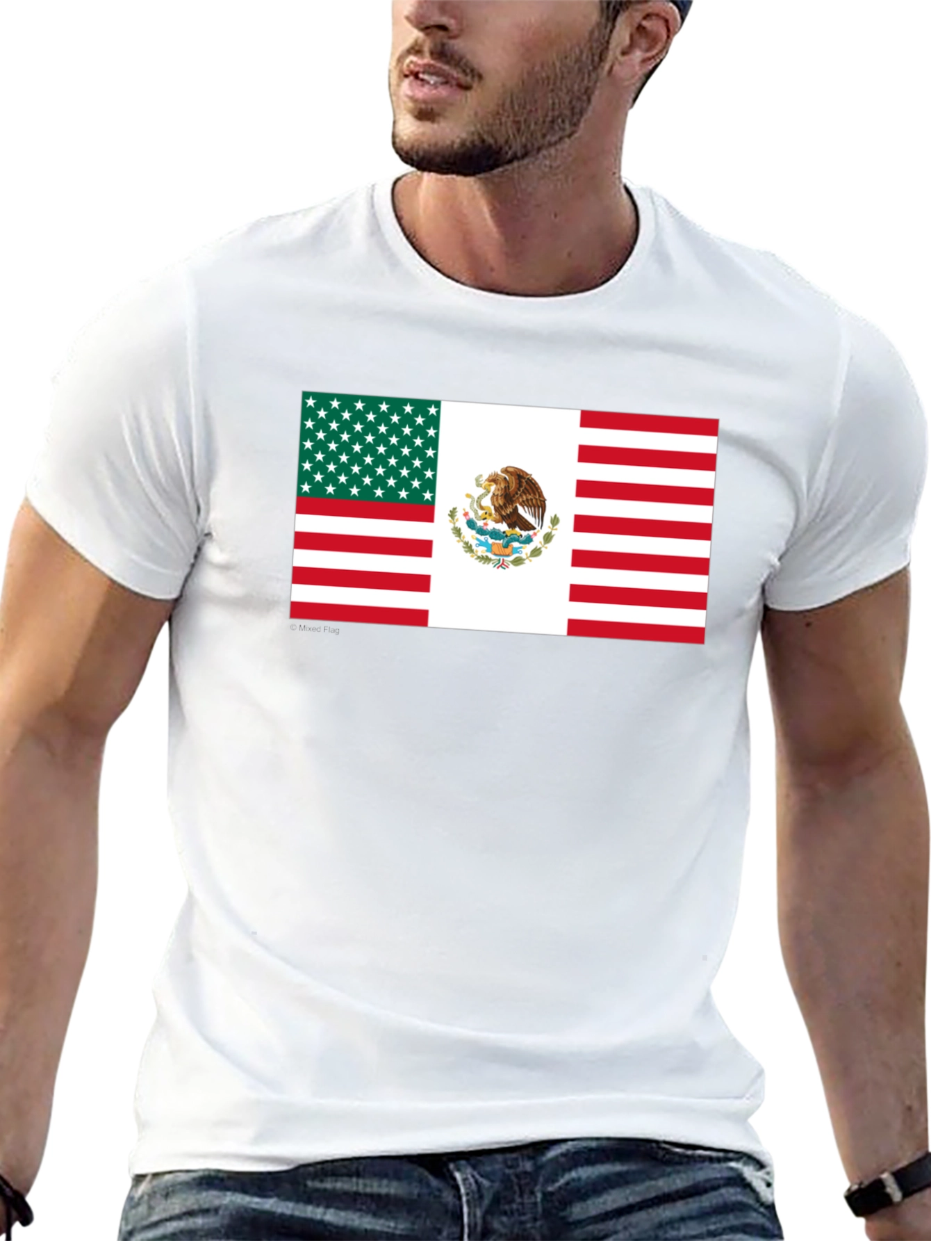Mexican-American Flag Graphic T-Shirt