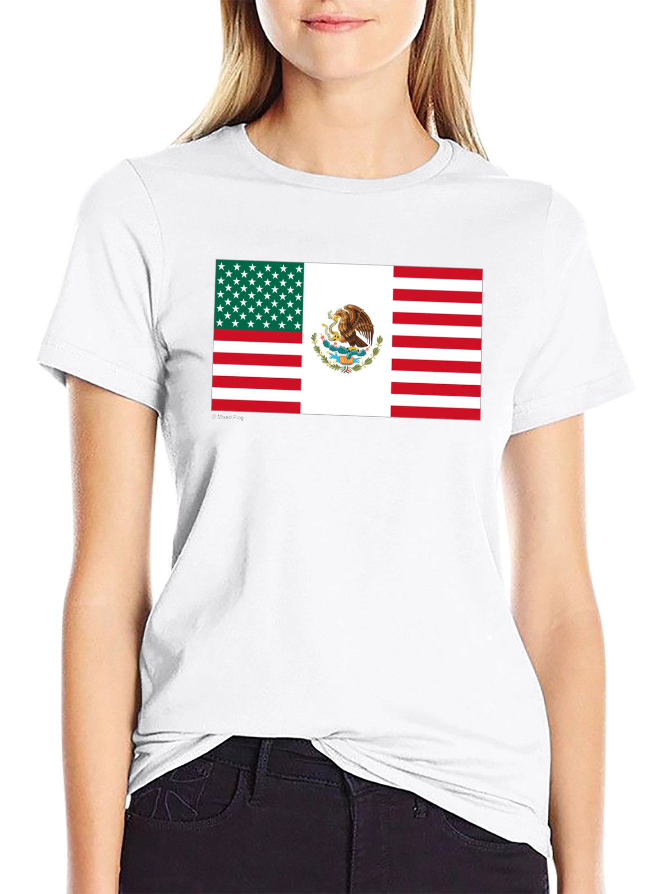 Mexican-American Flag Graphic T-Shirt