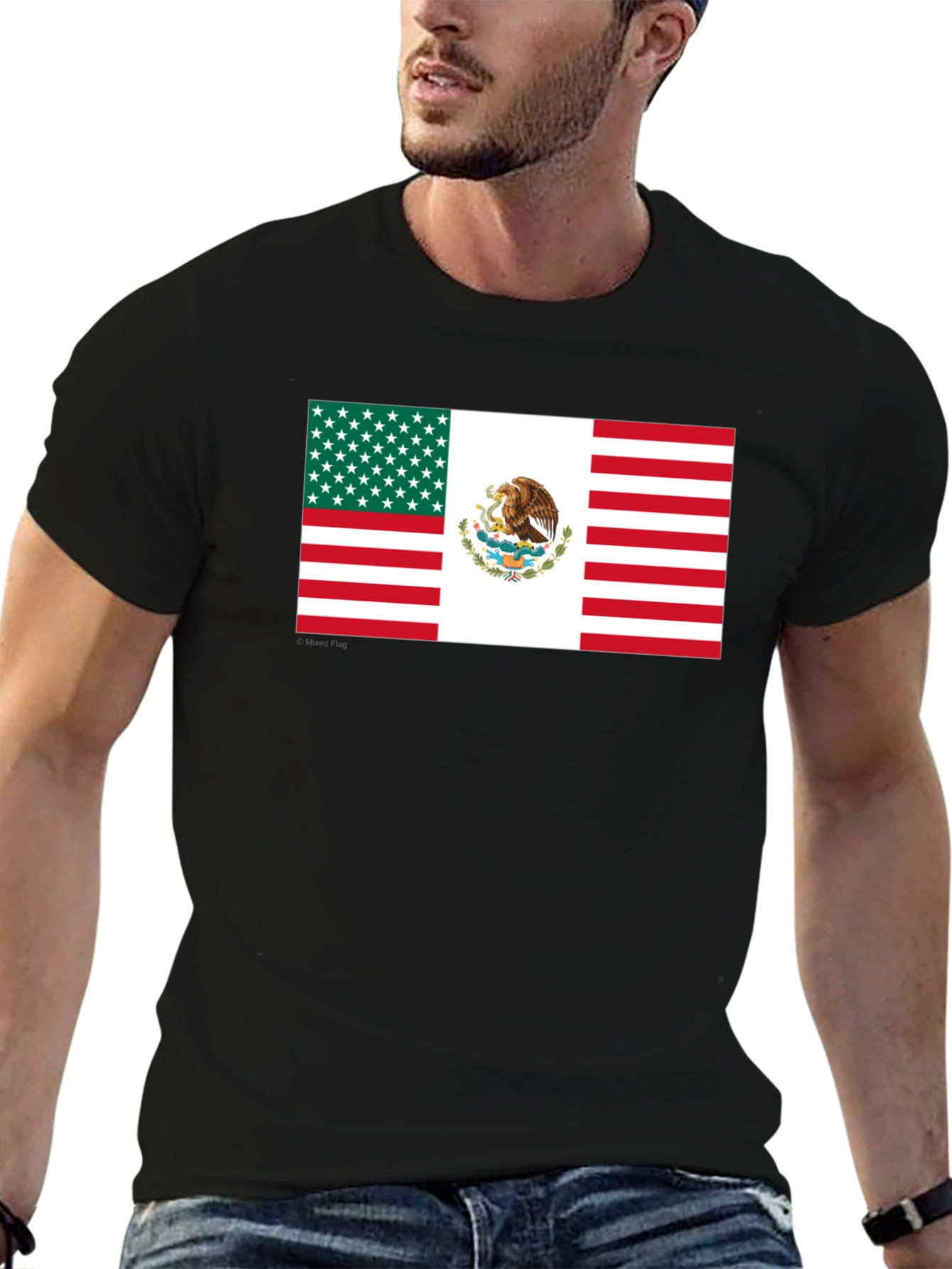 Mexican-American Flag Graphic T-Shirt