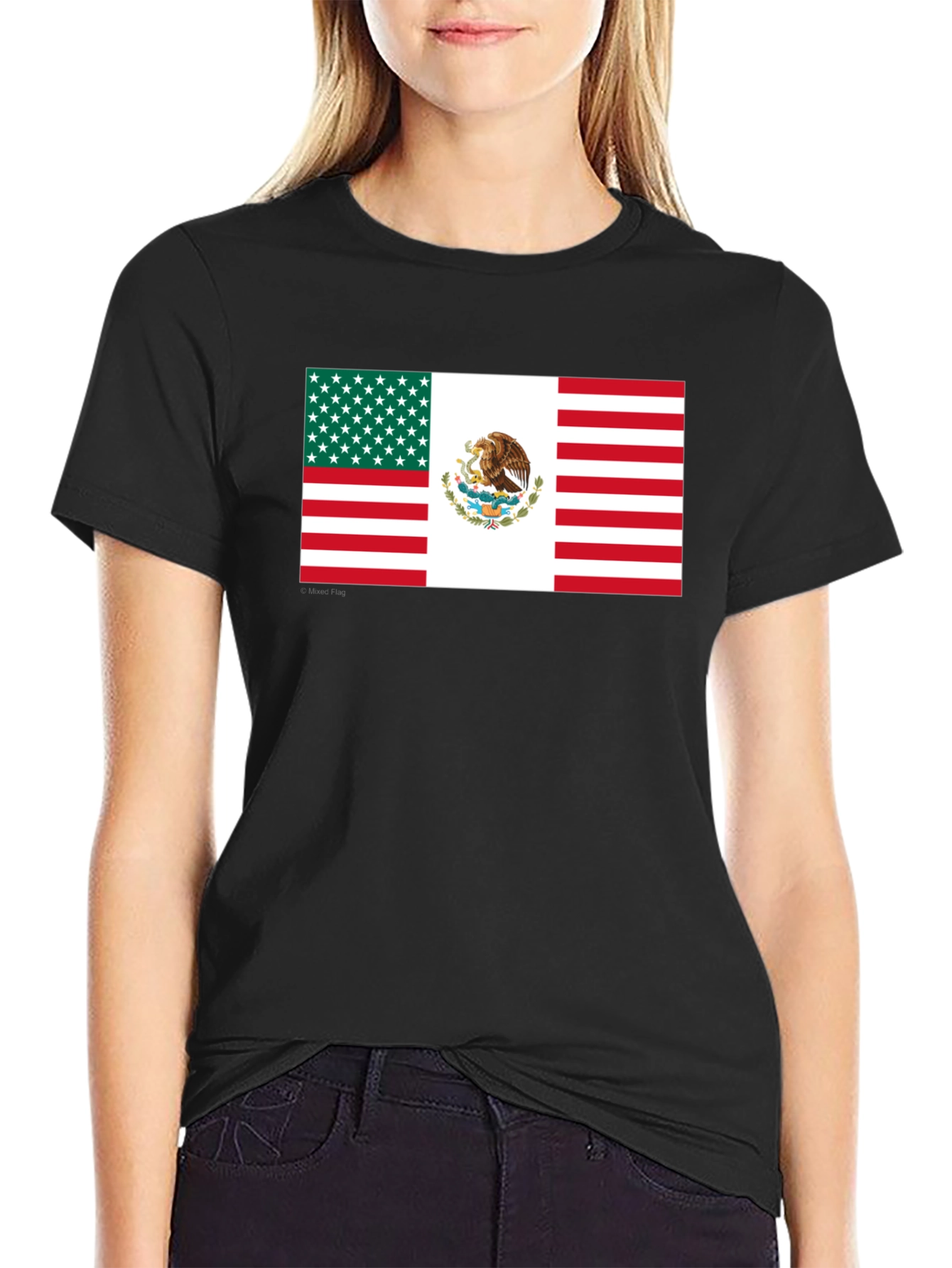 Mexican-American Flag Graphic T-Shirt