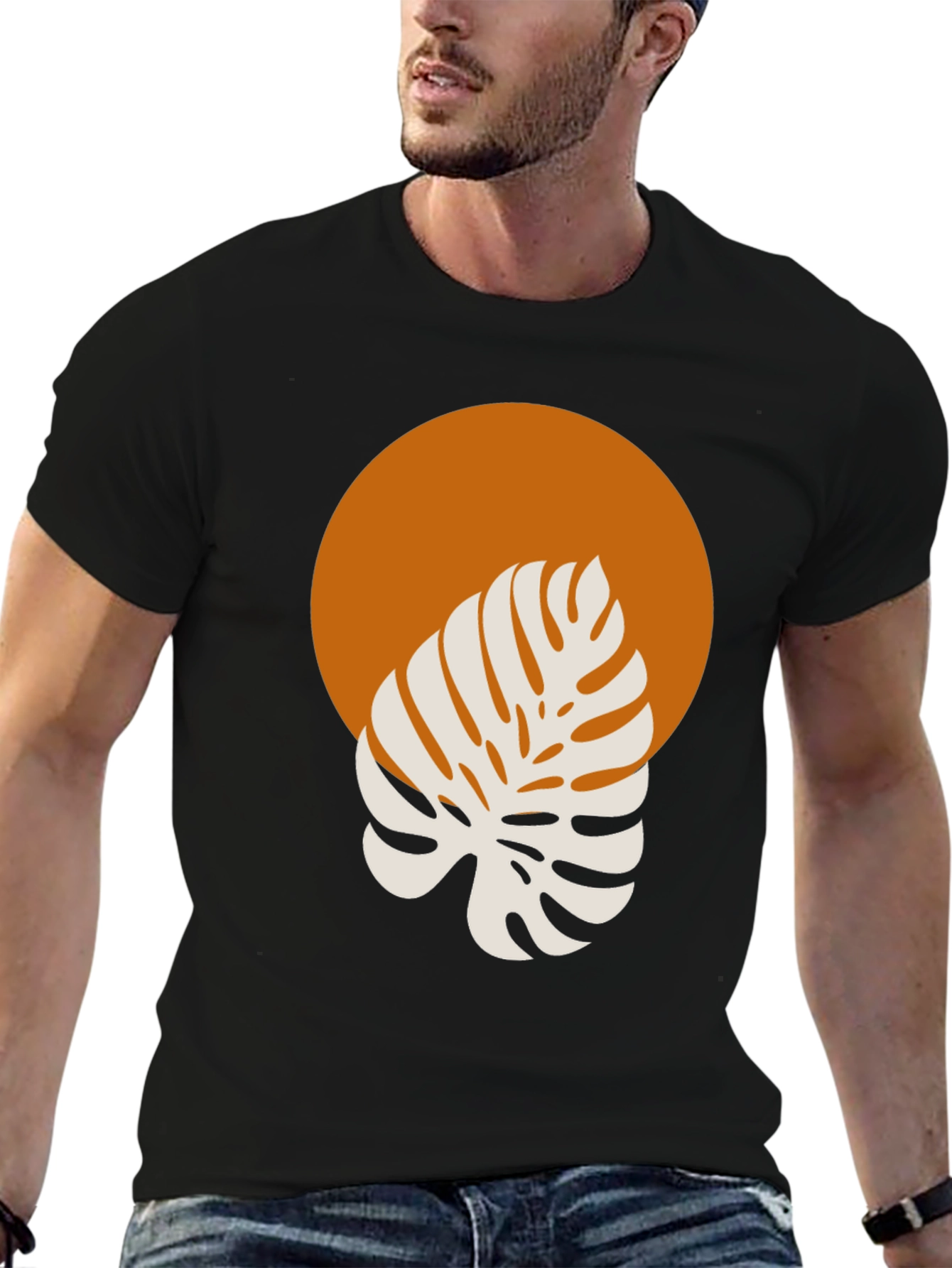 Monstera Graphic Tee - Modern Tropical Style
