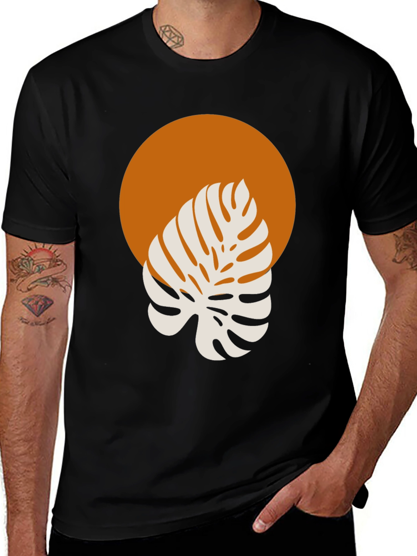Monstera Graphic Tee - Modern Tropical Style