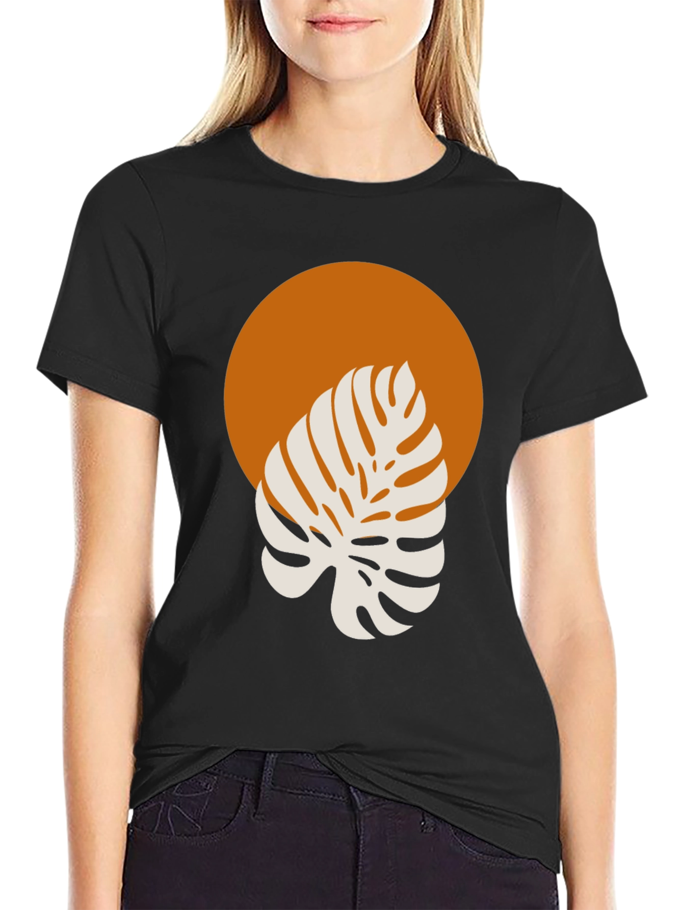 Monstera Graphic Tee - Modern Tropical Style