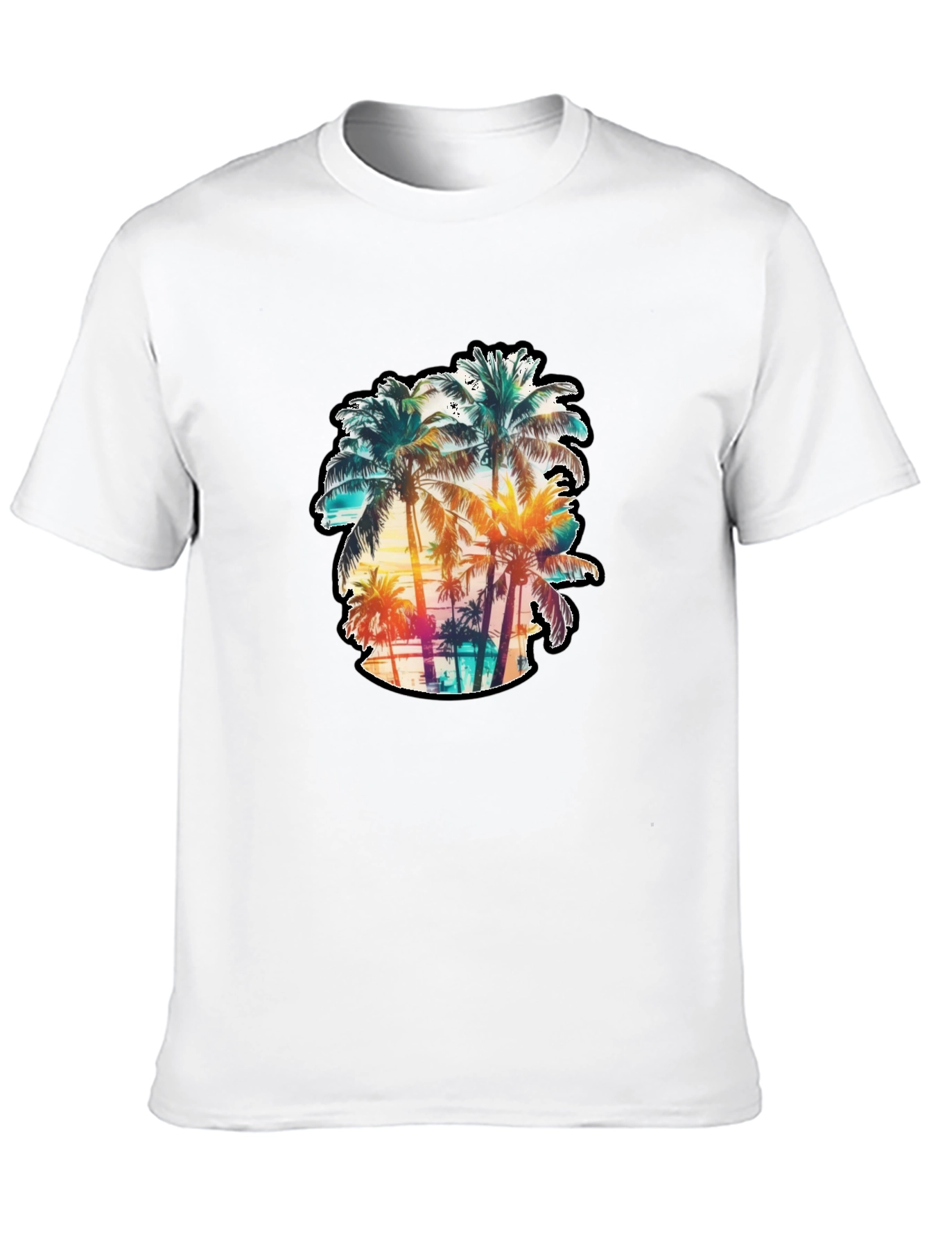 Mens Palm Tree Graphic Tee - Black