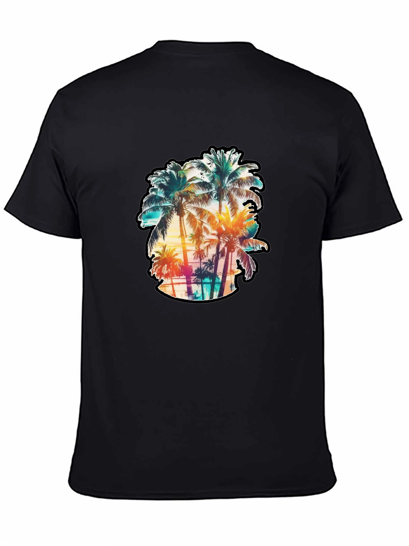 Mens Palm Tree Graphic Tee - Black