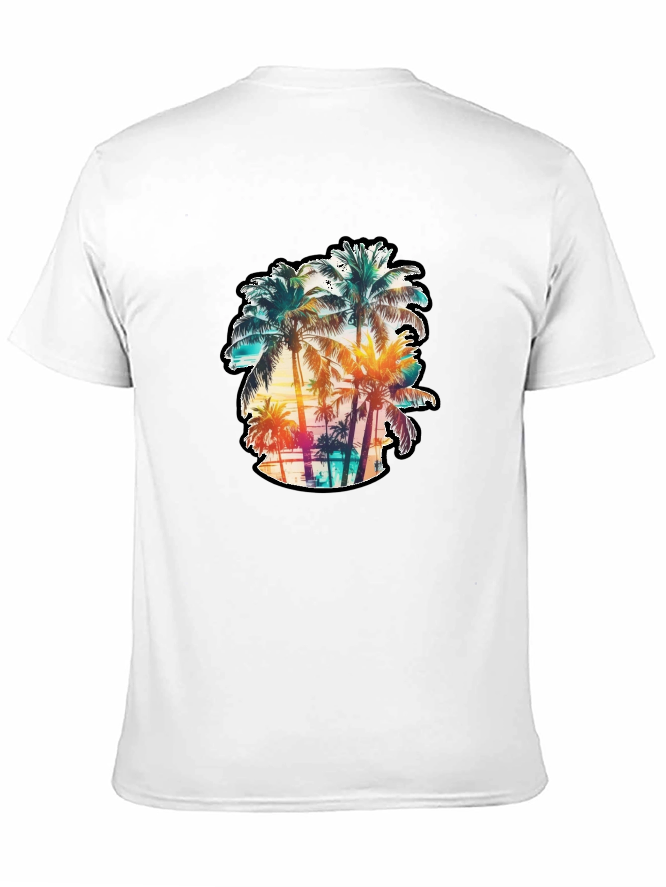 Mens Palm Tree Graphic Tee - Black